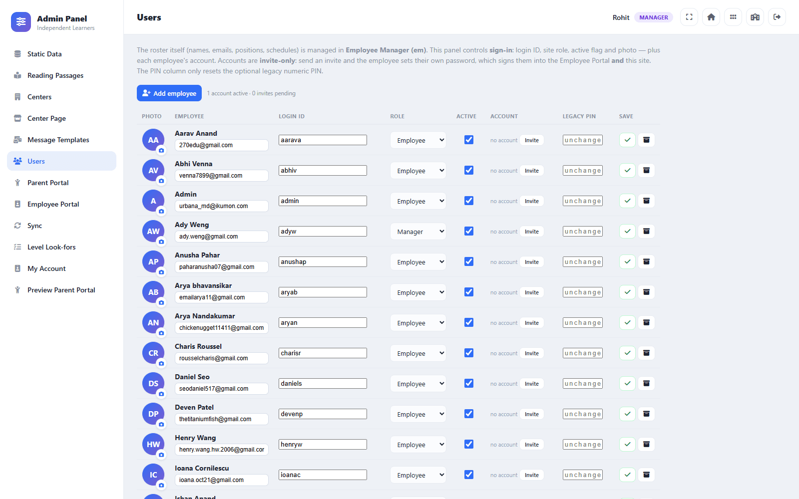Kuro admin users panel